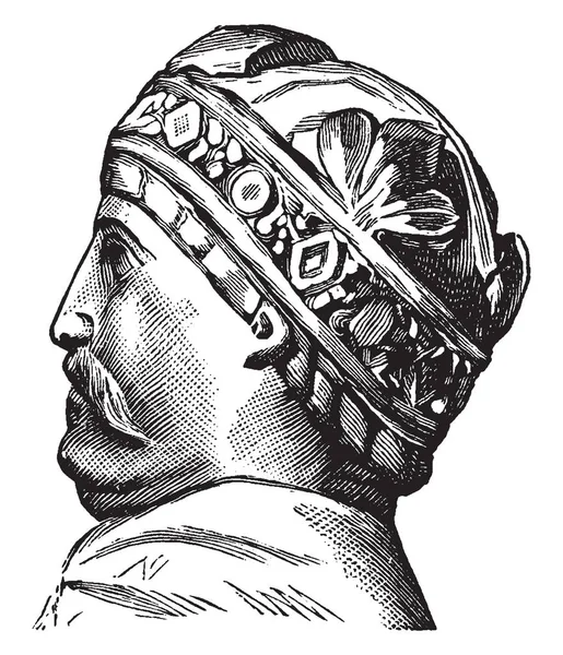 Perfil Carlos Magno 742 814 Ele Era Imperador Romano Santo — Vetor de Stock