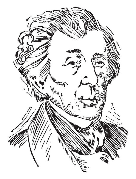 Роджер Брук Тэни, 1777 - 1864, он был пятым главным судьей Верховного суда и генеральным прокурором США, рисовал винтажные линии или гравировал иллюстрации
