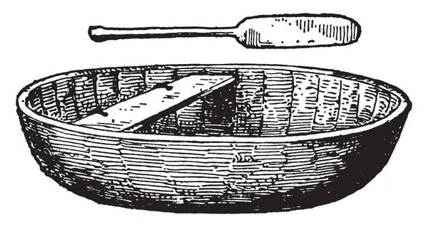 Coracle Una Pequeña Forma Redondeada Palabra Viene Del Galés Cwrwgl — Vector de stock