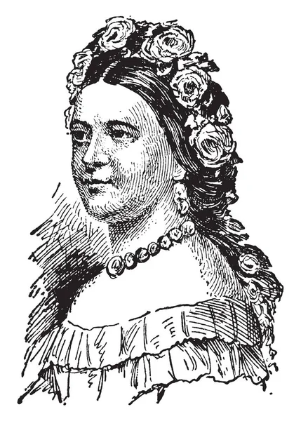 1818 1882 그녀는 1861 년에서 1865 미국의 퍼스트 레이디 빈티지 — 스톡 벡터