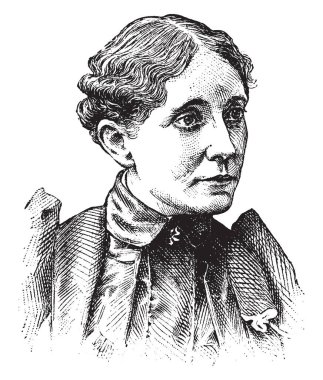 Frances E. Willard, 1839-1898, she was an American educator, temperance reformer, and women's suffragist, vintage line drawing or engraving illustration clipart