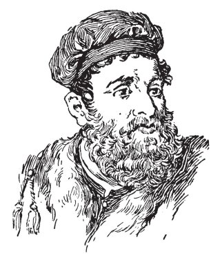 Marco Polo, 1254-1324, o bir Venedikli tüccar gezgin, vintage çizgi çizme veya oyma illüstrasyon yapıldı.