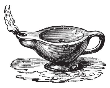 Antika lamba, vintage illüstrasyon kazınmış. Endüstriyel ansiklopedi E.-O. Lami - 1875