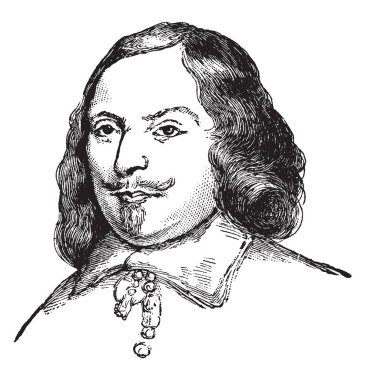Edward Winslow, 1595-1655, he was a separatist and governor of Plymouth colony, vintage line drawing or engraving illustration clipart