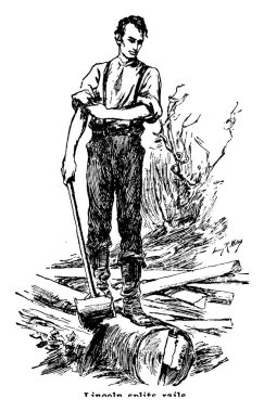 Abraham Lincoln, 1809-1865, o bir devlet adamı, avukat ve 1865 1861 kimden Amerika Birleşik Devletleri, vintage çizgi çizme veya oyma illüstrasyon on altıncı başkanı oldu