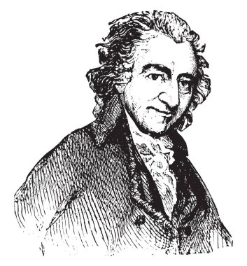 Thomas Paine, 1737-1809, Amerikan siyasi aktivist, filozof, politik kuramcı ve kurucularının, Amerika Birleşik Devletleri, vintage çizgi çizme veya oyma illüstrasyon biri olduğunu