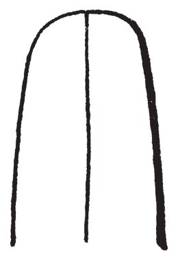 Basit bir yaprak ile yuvarlak uç anlatmanı, vintage çizgi çizme veya oyma illüstrasyon olarak bilinen bu.