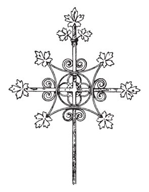 Bu Fransa'da Paris, çatılar, vintage çizgi çizme veya oyma illüstrasyon üstündeki tasarlamak için kullanılan modern Fransız çapraz 's.