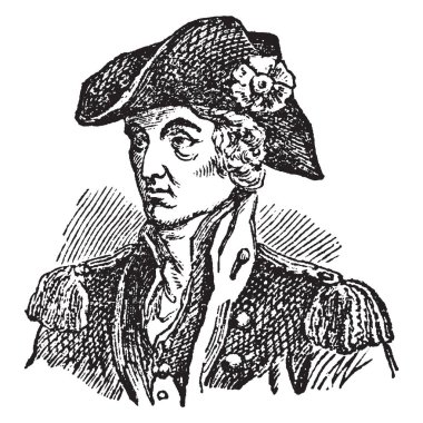 Genel Francis Marion, c. 1732-1795, bir subay, vintage çizgi çizme veya oyma illüstrasyon yapıldı.
