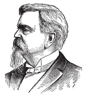 Simon B. Buckner, 1823-1914, bir Amerikalı bir asker ve politikacı ABD ordusunda ve 30'in Kentucky, vintage çizgi çizme veya oyma illüstrasyon biriydi