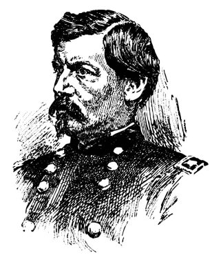 George B. Mcclellan, 1826-1885, o bir Amerikan askerinin, inşaat mühendisi, politikacı ve New Jersey, vintage çizgi çizme veya oyma illüstrasyon Valisi yapıldı.