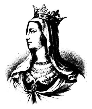 Isabel Aragon, 1248-1271, Fransa için 1271 kraliçesi oldu gelen 1270, vintage çizgi çizme veya oyma illüstrasyon biriydi
