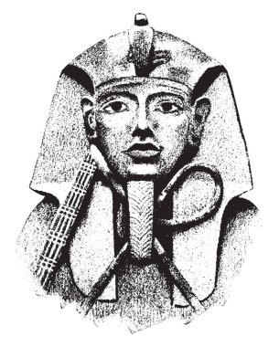 Lahit, Ramses II o büyük öncül, vintage çizgi çizme veya oyma illüstrasyon bilinen heykel başıdır.