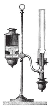 Sürekli lamba, vintage illüstrasyon kazınmış. Endüstriyel ansiklopedi E.-O. Lami - 1875