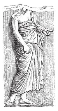 Pallium vintage illüstrasyon kazınmış.