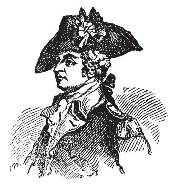 General Anthony Wayne, Amerika Birleşik Devletleri Ordusu subayı, devlet adamı ve Tuğgeneral, vintage çizgi çizme veya oyma illüstrasyon o 1745-1796, oldu