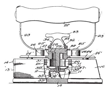 Üzgün demir kolu ve düz ağır tabanı kullanarak ısı, vintage çizgi çizme veya illüstrasyon oyma demir giysi cihazdır.