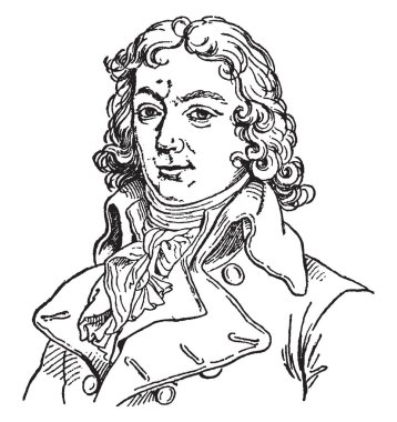 Charles Jean Marie Barbaroux, 1767-1794, o bir avukat ve Devrimci dönemi ve Mason, vintage çizgi çizme veya oyma illüstrasyon Fransız politikacı oldu