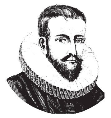 Henry Hudson, c. 1565-1611, bir İngiliz deniz explorer ve navigator Hudson Nehri, vintage çizgi çizme veya oyma illüstrasyon keşfeden oydu