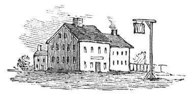 Nerede kişi bira, şarap ve viski, vintage çizgi çizme içme veya illüstrasyon oyma için oturup bir yer.