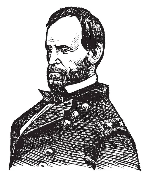 William Sherman 1820 1891 Hij Een Amerikaanse Soldaat Zakenman Auteur — Stockvector