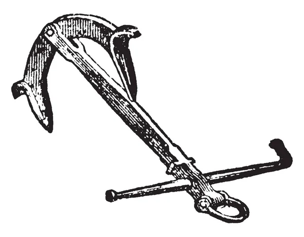 Trotman Anchor Compose Une Tige Section Carrée Travers Laquelle Trouve — Image vectorielle