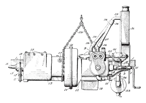 Двигун Двигуна Двигун Внутрішнього Згоряння Якому Гази Високої Температури Тиску — стоковий вектор