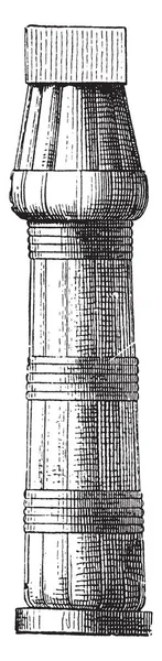 Columna Estructural Elemento Transmite Grande Redondo Soporte Dibujo Línea Vintage — Archivo Imágenes Vectoriales