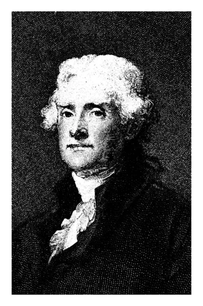 Thomas Jefferson 1743 1826 Était Père Fondateur Américain Auteur Principal — Image vectorielle