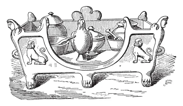 Stove or can, vintage engraved illustration