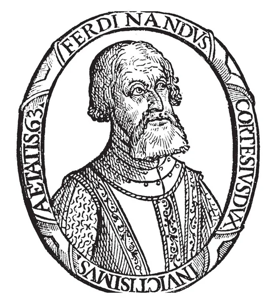 Эрнн Кортс 1485 1547 Испанским Конкистадором Который Завоевал Мексику Испании — стоковый вектор