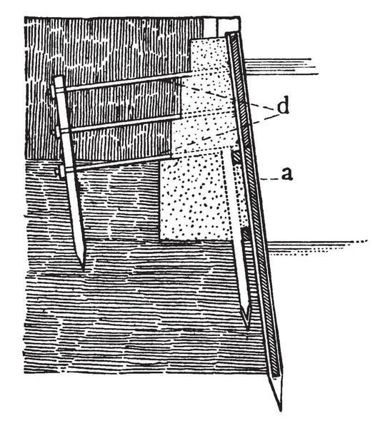 Pfahlarbeit Die Aus Pfählen Besteht Und Häufig Der Konstruktion Vintage — Stockvektor