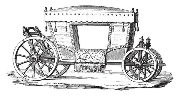 Carrozza Enrico Illustrazione Incisa Epoca Enciclopedia Industriale Lami 1875 — Vettoriale Stock