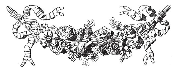 Louis Xvi Leaf Festoon Tiene Ramo Flores Este Patrón Dibujo — Archivo Imágenes Vectoriales