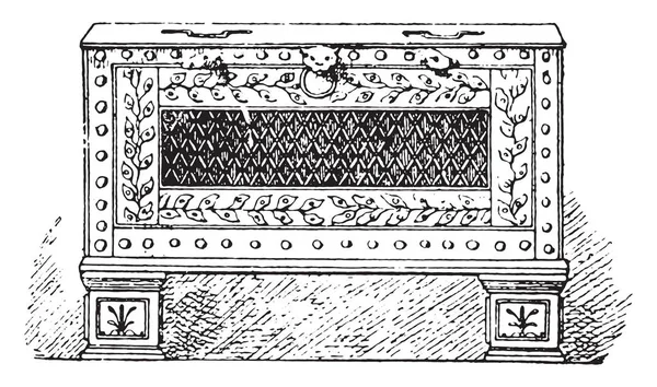 Caja Fuerte Encontrada Pompeya Ilustración Grabada Vintage Vida Privada Antigua — Archivo Imágenes Vectoriales