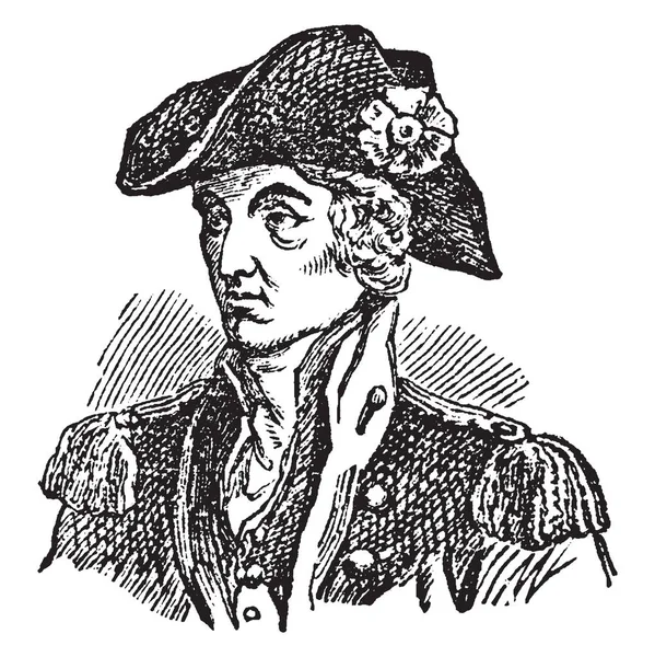 Generale Francis Marion 1732 1795 Era Ufficiale Militare Disegno Linee — Vettoriale Stock