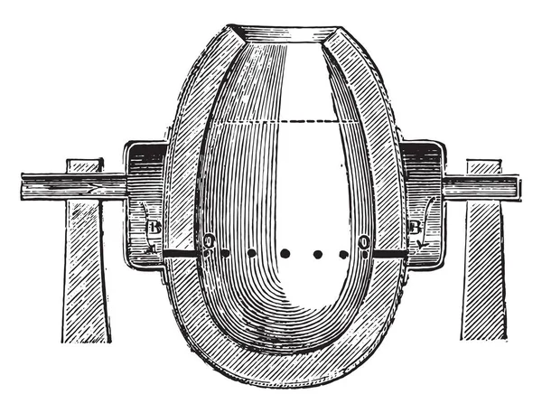 エアボックス ノズル ビンテージの刻まれた図の開口部 産業百科事典 1875 — ストックベクタ