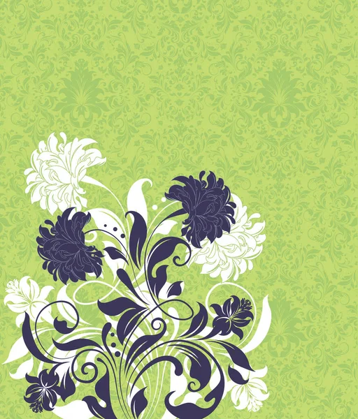 Tarjeta Invitación Vintage Con Elegante Diseño Floral Retro Abstracto Adornado — Vector de stock