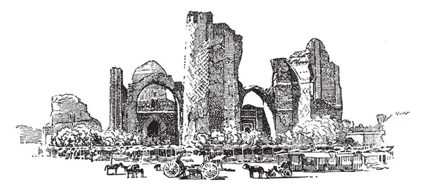 Jedná Obrázek Ruiny Největších Nejkrásnějších Mešit Islámském Světě Což Samarkand — Stockový vektor