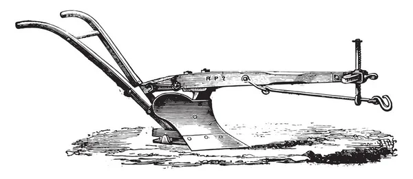 Siglo Arado Madera Eckert Ilustración Grabada Vintage Enciclopedia Industrial Lami — Archivo Imágenes Vectoriales