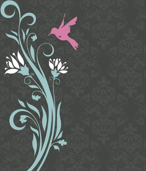 Fondo Vectorial Con Ornamentos Florales Época — Vector de stock