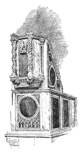 Ara Coeli ローマ 指定された教会 ローマ ビンテージの線描画や彫刻イラストの市議の名ばかりのバシリカのアンボ — ストックベクタ