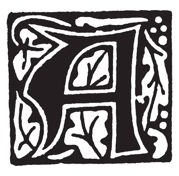 Декоративная Заглавная Буква Рисунок Винтажной Линии Гравировка — стоковый вектор