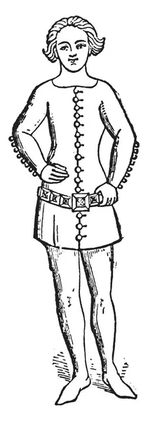 爱德华三世的儿子是英国国王从1327年1月25日直到他的死亡 复古线条画或雕刻插图 — 图库矢量图片