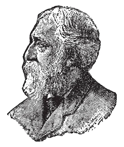 Charles Warner 1829 1900 Fue Ensayista Novelista Estadounidense Dibujo Líneas — Vector de stock