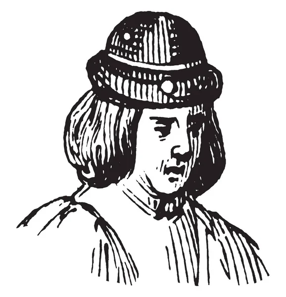 이러한 Plantagenets 모자는 프랑스 태어난된 빈티지 — 스톡 벡터