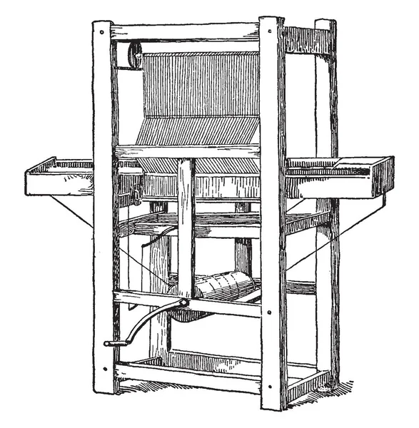 Esta Ilustración Representa Cartwright First Power Loom Que Facilitó Proceso — Vector de stock
