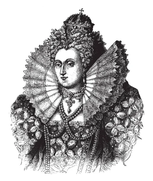 Isabel Última Monarca Tudor Nasceu Greenwich Setembro 1533 Filha Henrique —  Vetores de Stock
