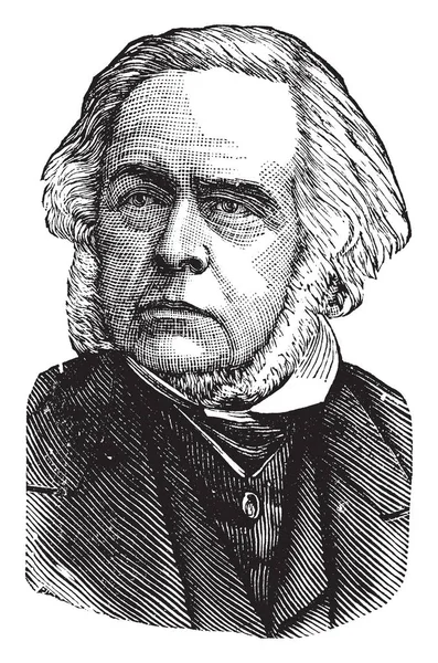John Bright 1811 1889 British Radical Liberal Statesman Orator Promoter — Stock Vector