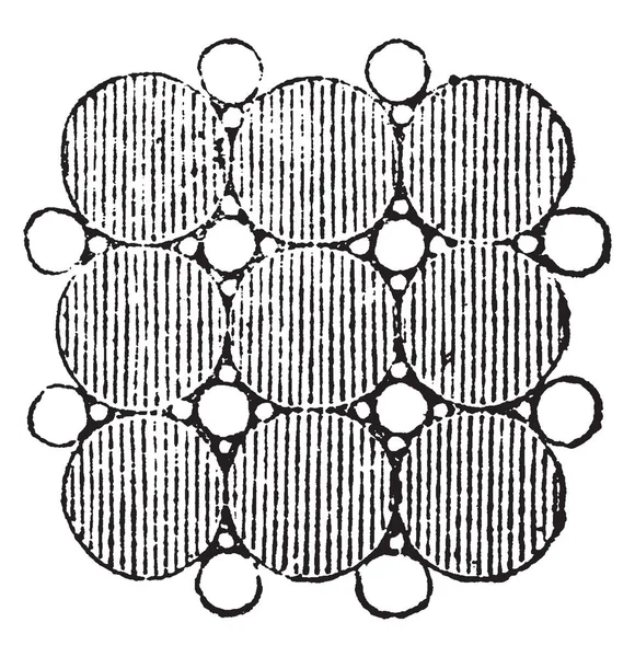 Diyagram Tuz Molekülleri Vintage Çizgi Çizme Veya Oyma Illüstrasyon Ile — Stok Vektör